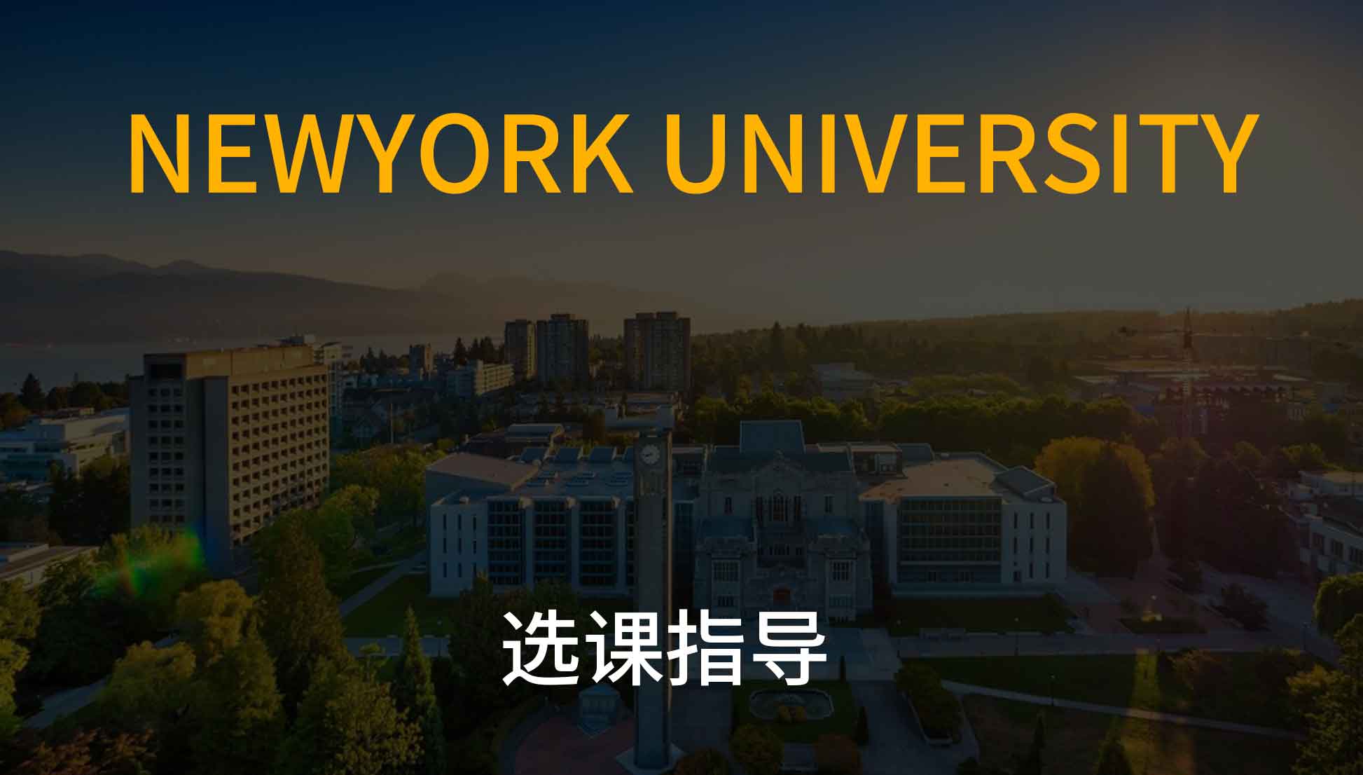 纽约大学NewYorkUniversity选课指导网课