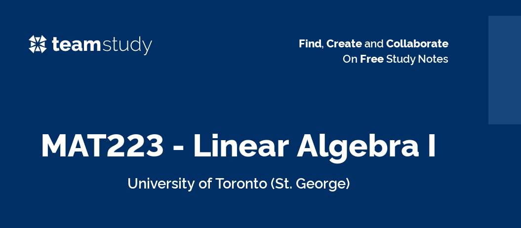 多伦多大学MAT223Linear Algebra I 线性代数辅导