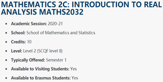 格拉斯哥大学辅导,会计与数学辅导,实分析导论辅导