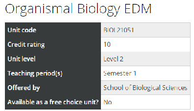 曼大Organismal Biology EDM辅导