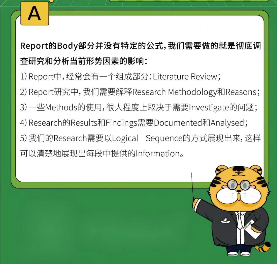 Report的Body部分怎么写