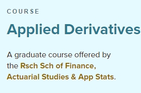 Applied Derivatives辅导