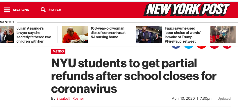 好消息！疫情之下，这些美国大学开始退钱了！看看有你学校吗？